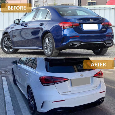 Actualización a A35 AMG Hatchback 2019 Mercedes-Benz Clase A W177 Parachoques traseros y garganta de cola