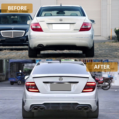 Morden Luxury Rear Bumper Diffuser de plástico PP para Mercedes-Benz Clase C W204 Actualización