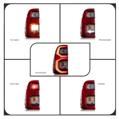 100% probado 2020- Hilux luces traseras modificadas de flash LED para Hilux Rocco