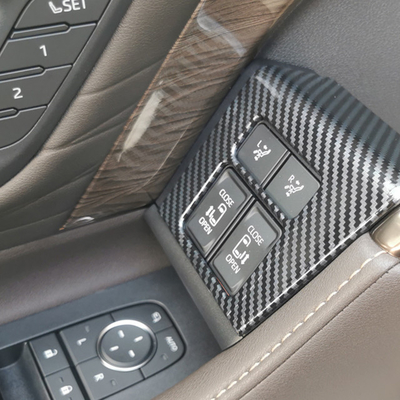 2024 Toyota Alphard Cobertura de interruptor de control de puertas de fibra de carbono para accesorios interiores ABS