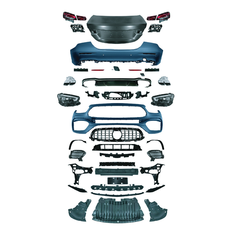 E-Class W213 2016- AMG 21-23 Kit de carrocería Parachoques delantero labial trasero difusor de escape Consejos de escape faldas laterales para Benz
